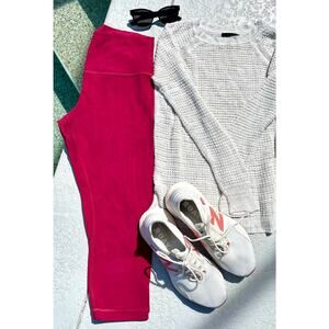 Lululemon Wunder Under Crop Leggings Sz 10 Raspberry Pink High Rise Luon